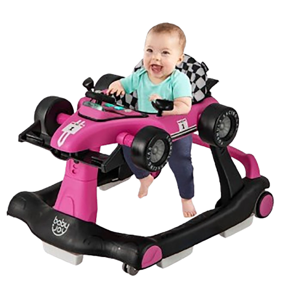 Photos - Other Toys Costway 4-in-1 Foldable Activity Car Baby Walker with Adjustable Height & Speed - Baby Walker -Pink HCST01873 