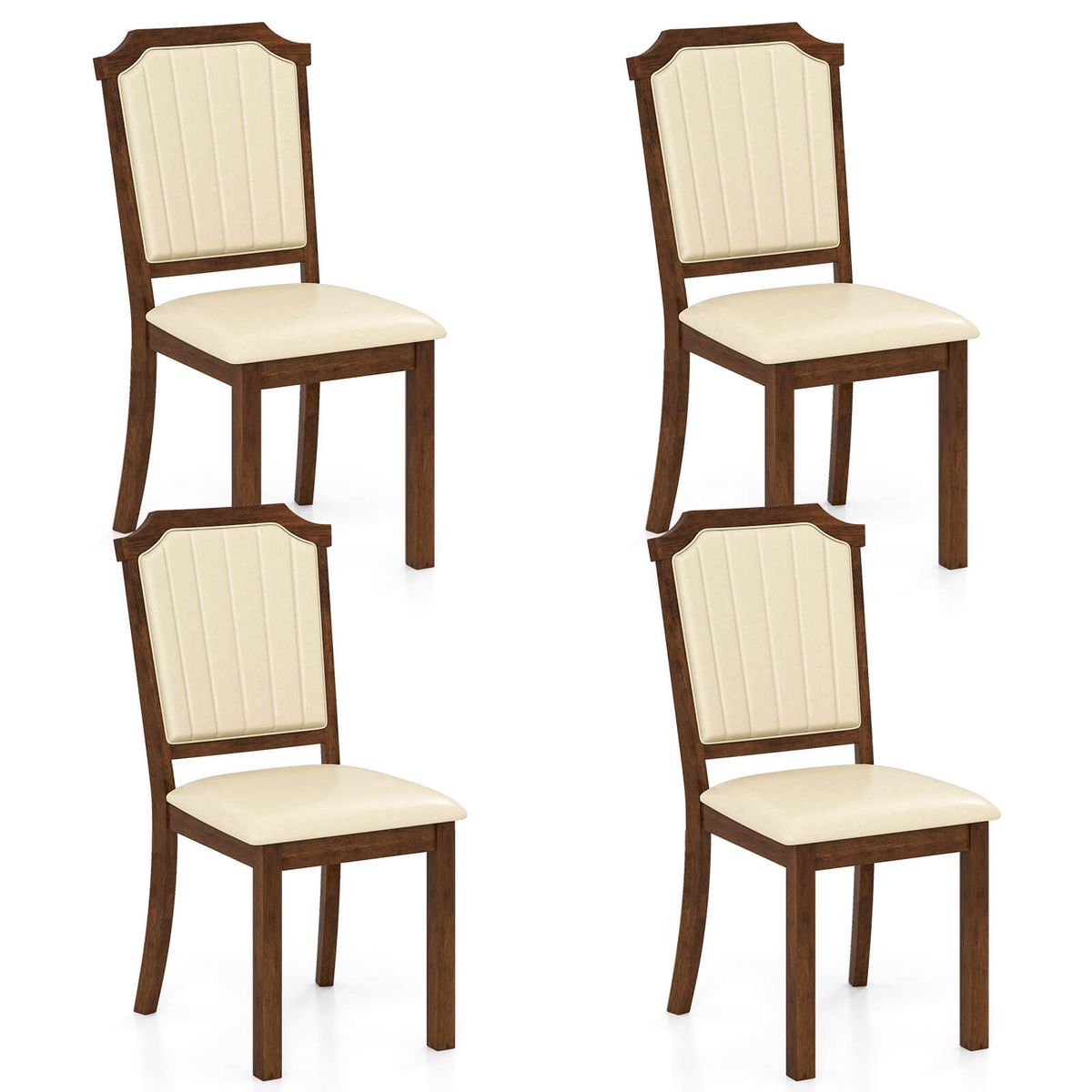 Photos - Chair Costway Upholstered Kitchen  Set - 4-Piece HCST07558 