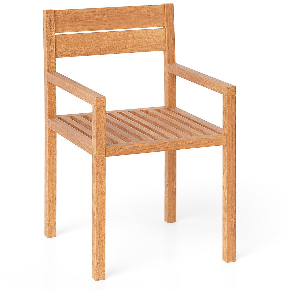 Photos - Sofa Costway Outdoor Teak Wood Dining Chairs - 1-Piece HCST07767 