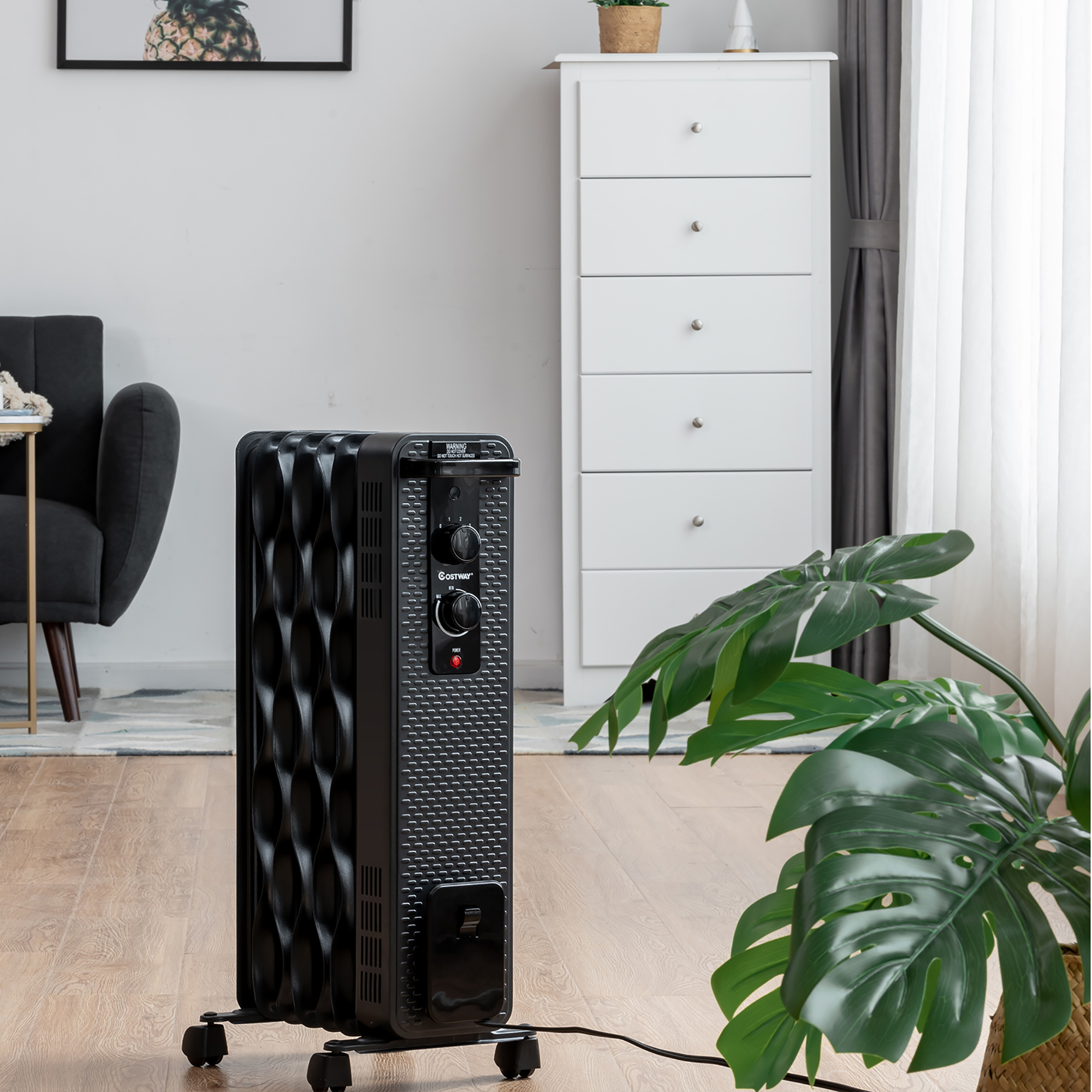 1500W Oil-Filled Heater Portable Radiator Space Heater - Space Heater BK