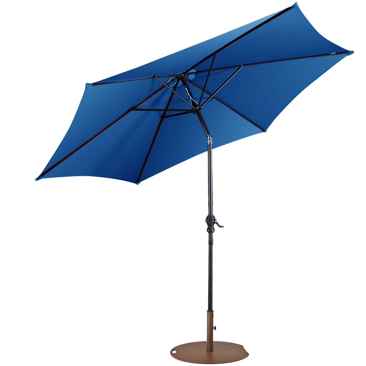 Photos - Parasol Costway 9ft Outdoor Patio Umbrella with Umbrella Stand and Wheels - Blue OP2806BL+JV10012