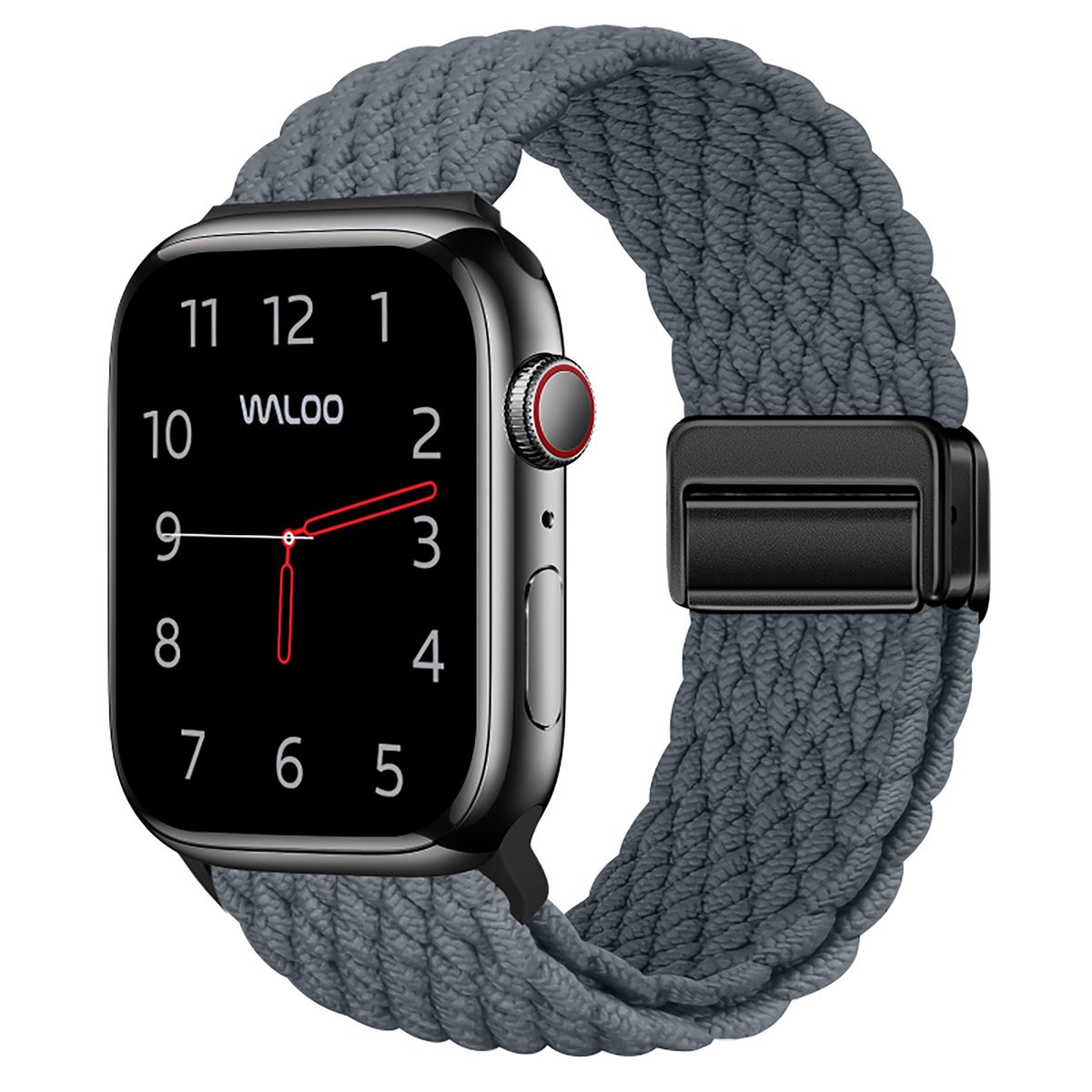 Photos - Watch Strap Waloo Braided Nylon Magnetic Loop Band for All Apple Watch Series - Gray - 40/41/42mm W-11228