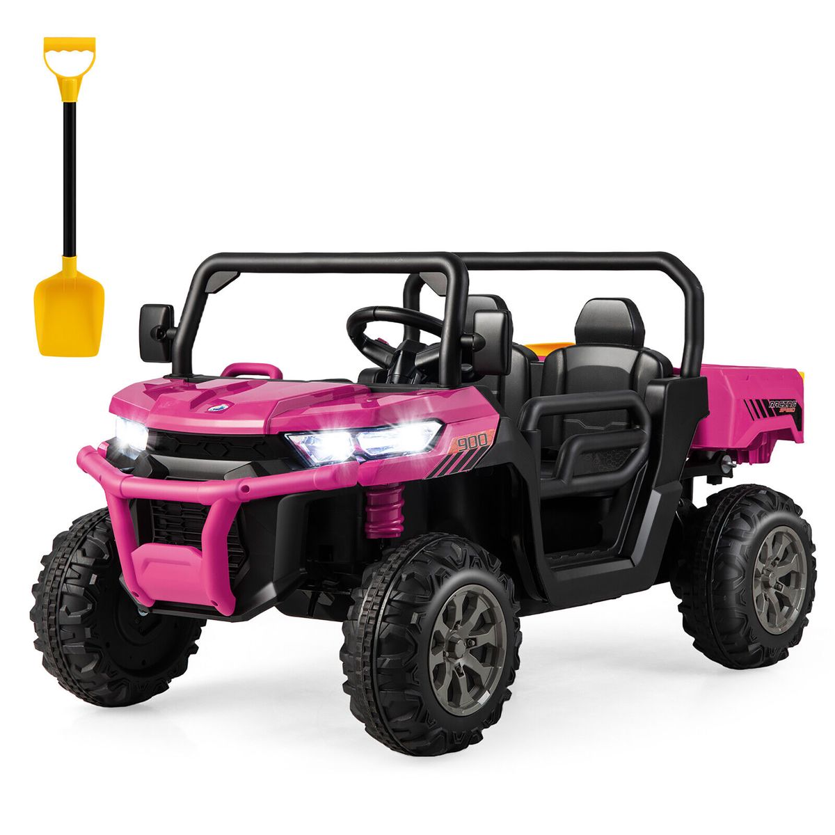 Photos - Kids Electric Ride-on Costway 12V 2-Seater Ride On UTV Dump Truck - Pink TQ10119US-MH 