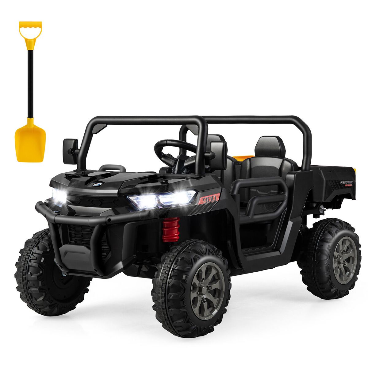 Photos - Kids Electric Ride-on Costway 12V 2-Seater Ride On UTV Dump Truck - Black TQ10119US-DK 