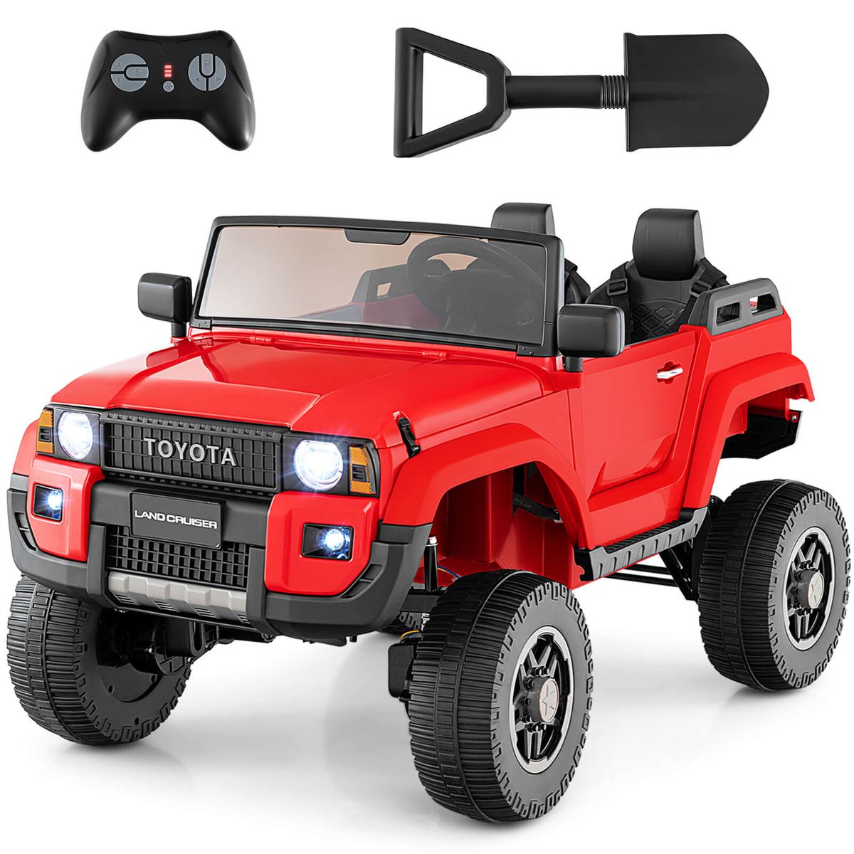 Photos - Kids Electric Ride-on Costway Toyota Land Cruiser 24V Kids' 2 Seat Ride on Car - Red HCST09056 