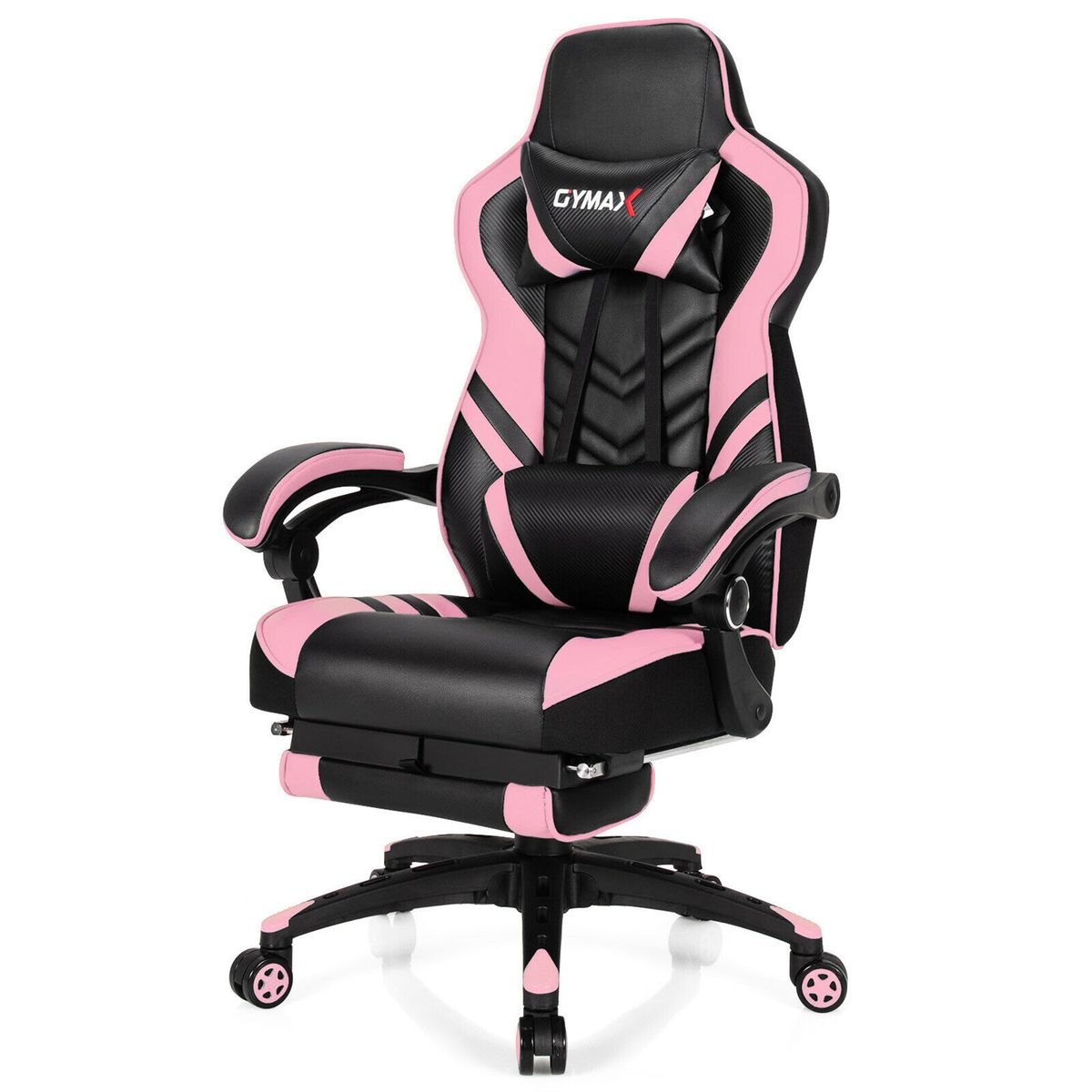 Photos - Computer Chair Gymax Ergonomic High-Back Gaming Chair - Pink HW67570PK