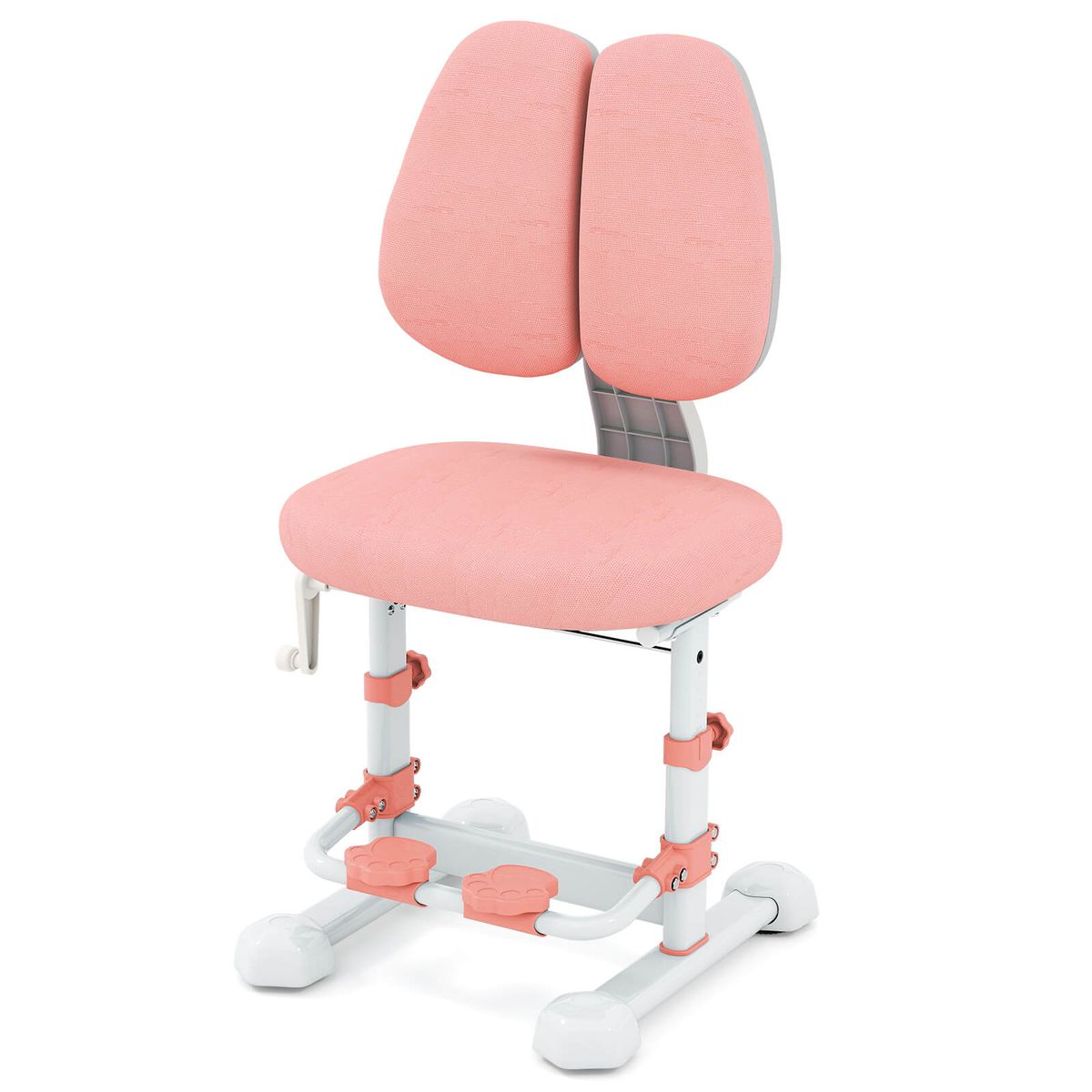 Photos - Chair Costway Kids' Study  with Adjustable Double Backrest - Pink HCST10375 