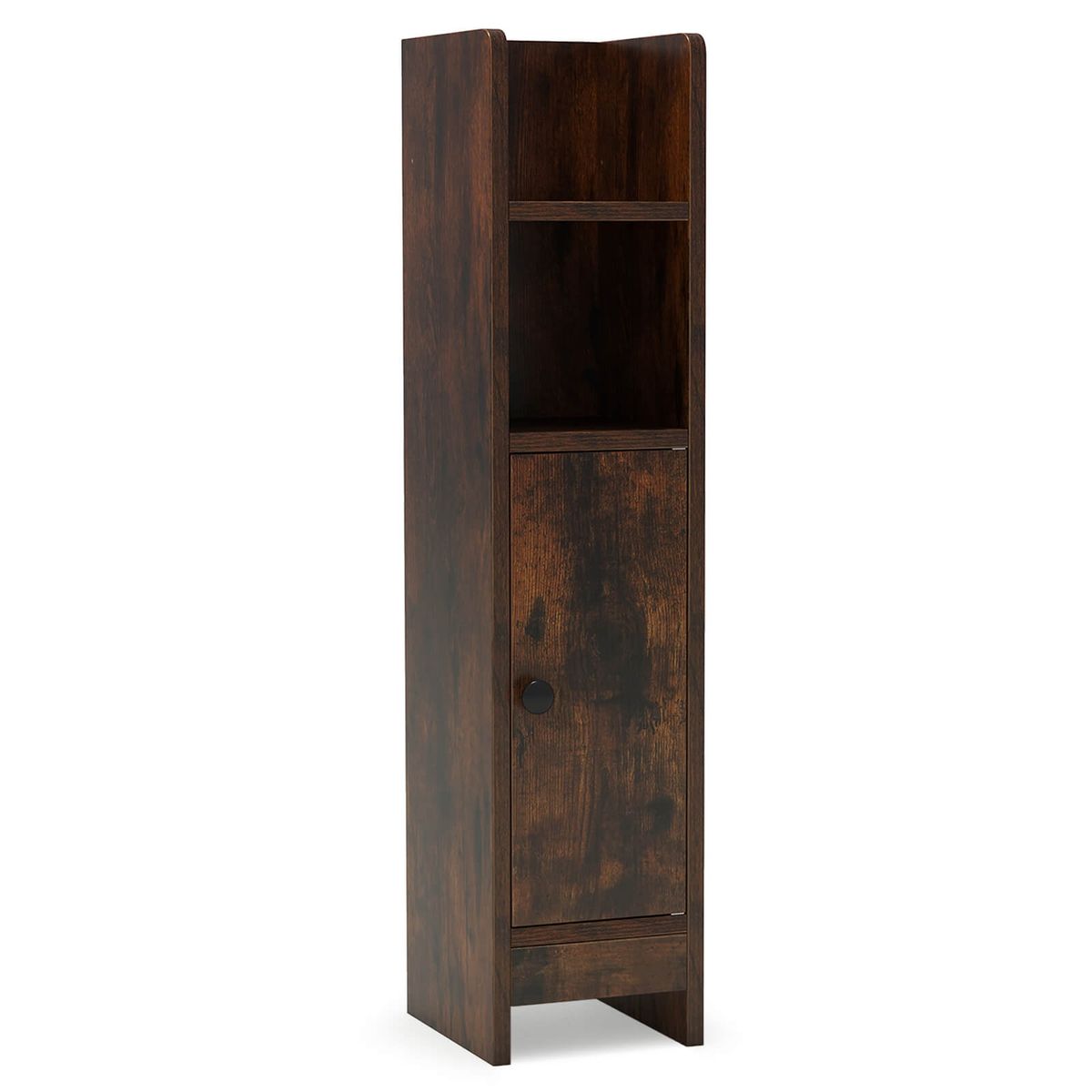 Photos - Wardrobe Costway Bathroom Storage Cabinet with Adjustable Shelf - Brown HCST08312 