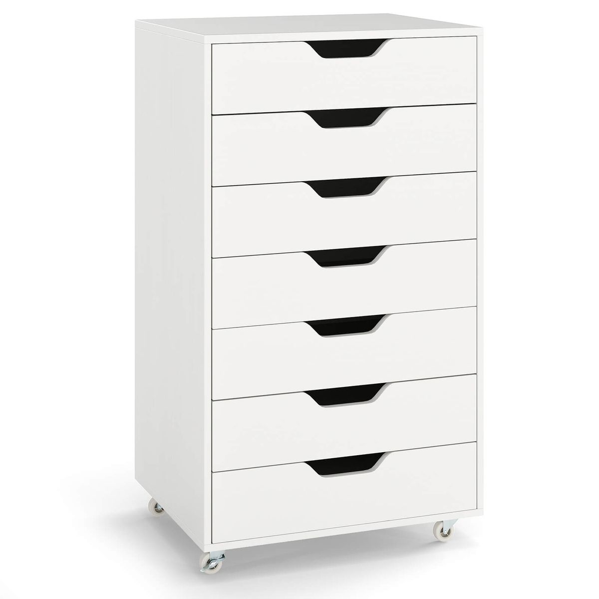 Photos - Wardrobe Costway 7-Drawer Rolling File Cabinet with Drawers - White HCST09828 