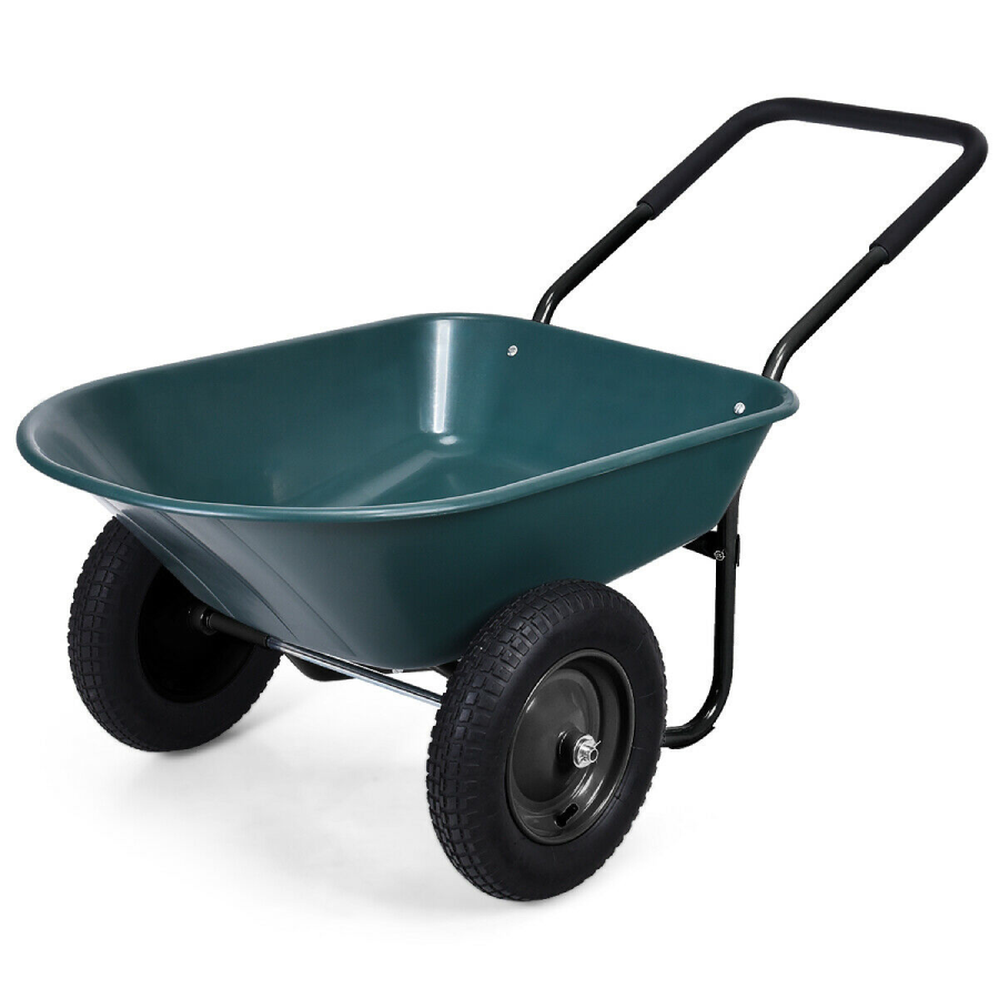 Photos - Wheelbarrow / Trolley Goplus Heavy-Duty 2-Tire Wheelbarrow - Green TL35154GN-UNTIL