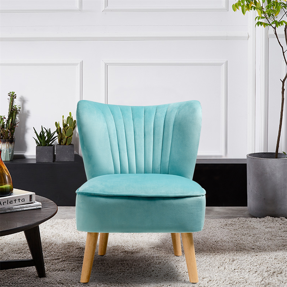 Photos - Chair Costway Armless Accent  - Accent -Green HW63980GN 