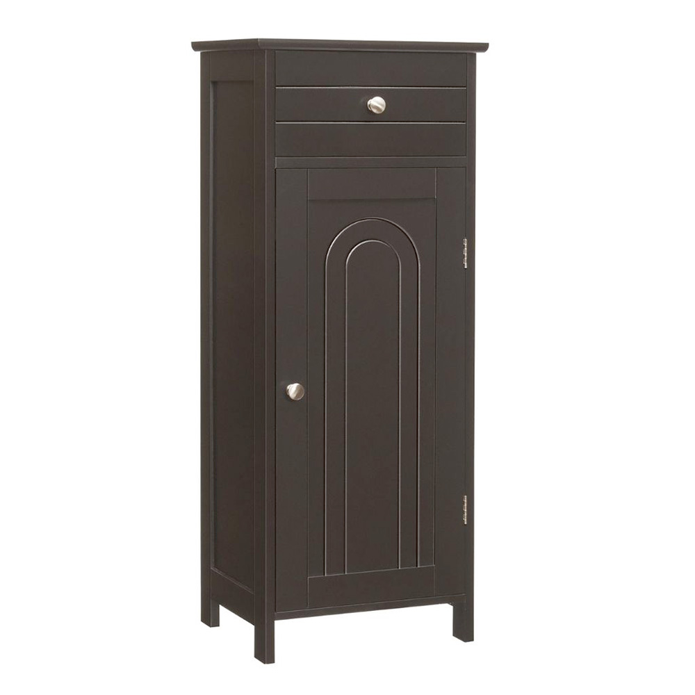 Photos - Wardrobe Costway Free-Standing Bathroom Floor Cabinet with Drawer - Brown HW66372CF