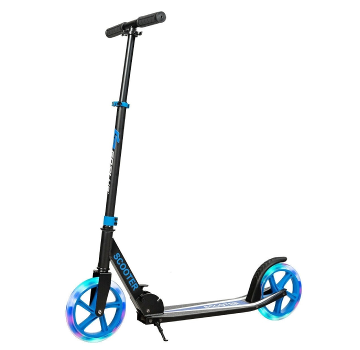 Photos - Scooter Costway Kids' Folding Kick with LED Wheels - Blue SP0571BL