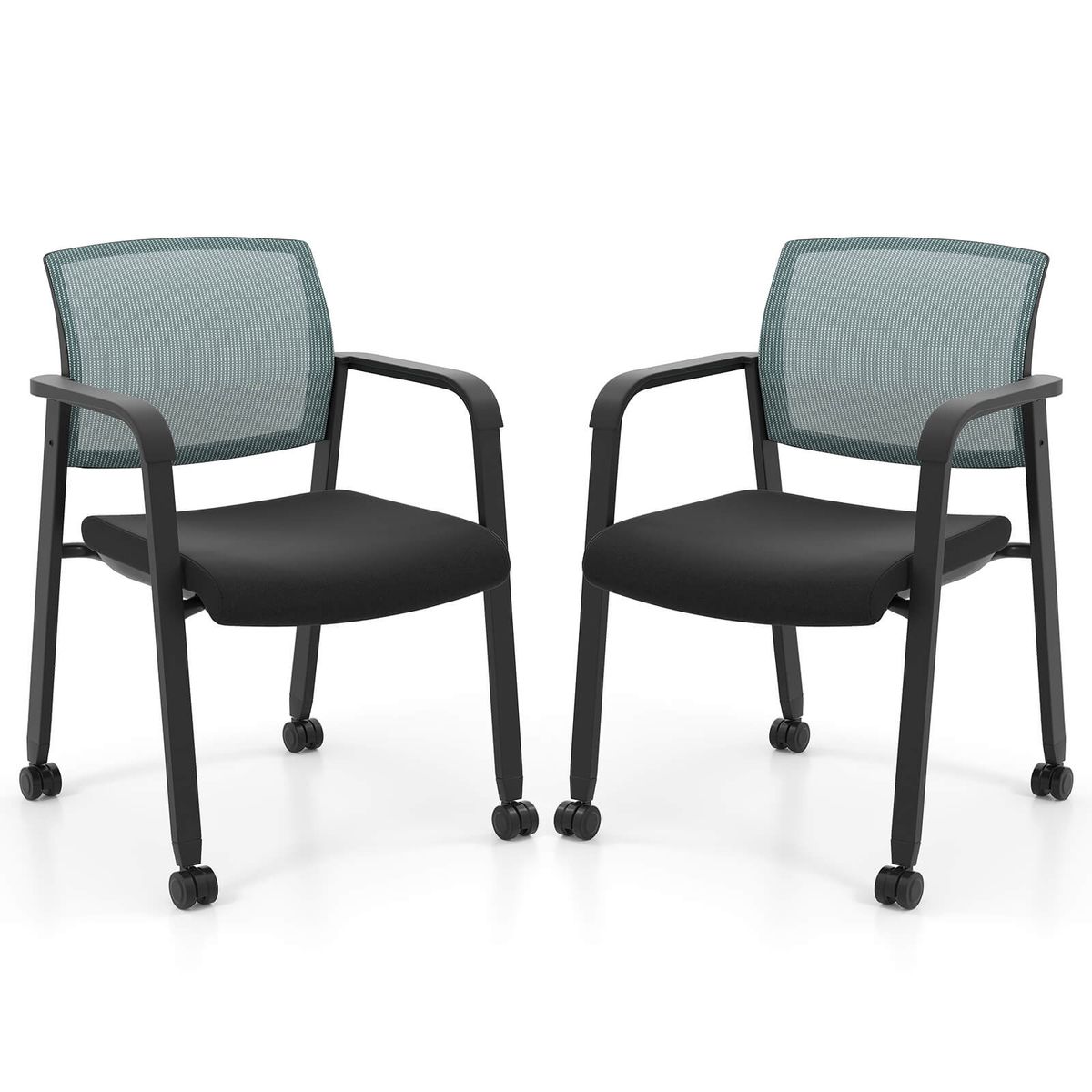 Photos - Computer Chair Costway Stackable Office Guest Mesh Chairs - 2-Piece HCST07281 (Set of 2 or 4)