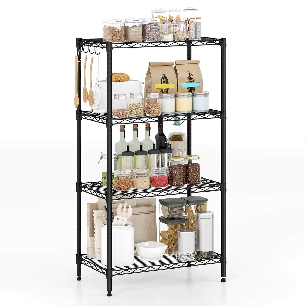 Photos - Display Cabinet / Bookcase Costway Metal Storage Shelving Unit  - 4-Tier 1000 LBS-1 HCST11562 (3-6 Tiers)