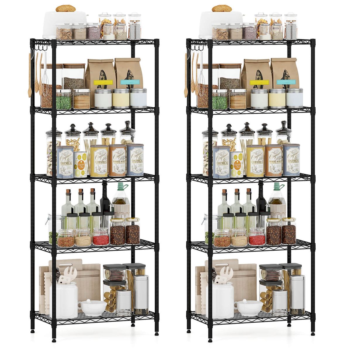 Photos - Display Cabinet / Bookcase Costway Metal Storage Shelving Unit  - 5-Tier 750 LBS -2 HCST12537 (3-6 Tiers)