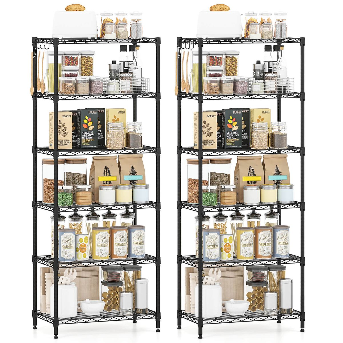 Photos - Parasol Costway Metal Storage Shelving Unit  - 6-Tier 900 LBS-2 HCST12536 (3-6 Tiers)