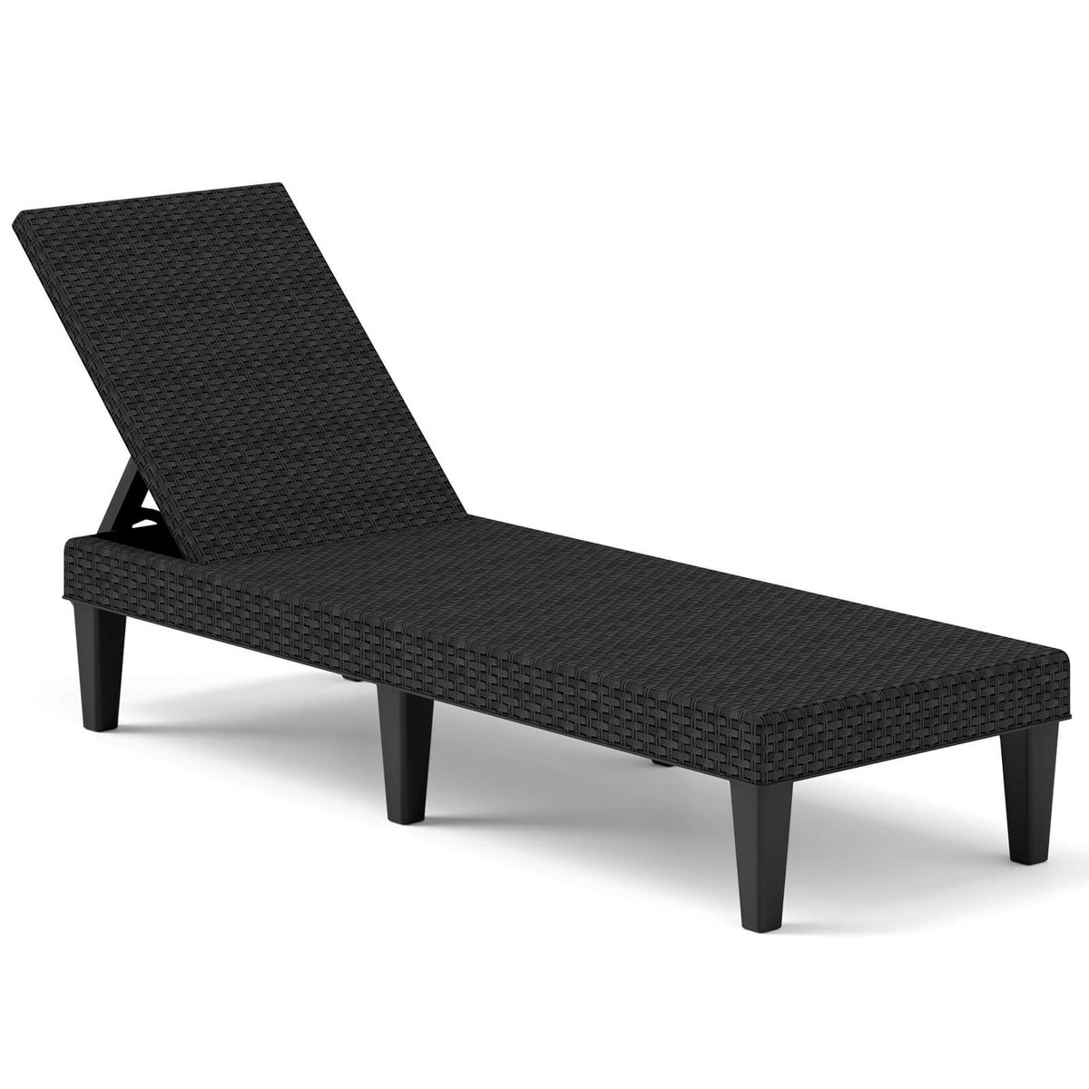 Photos - Sofa Costway Outdoor Chaise Lounger Chair with Adjustable Backrest - 1pcs Chaise Lounger-Black HCST06485 