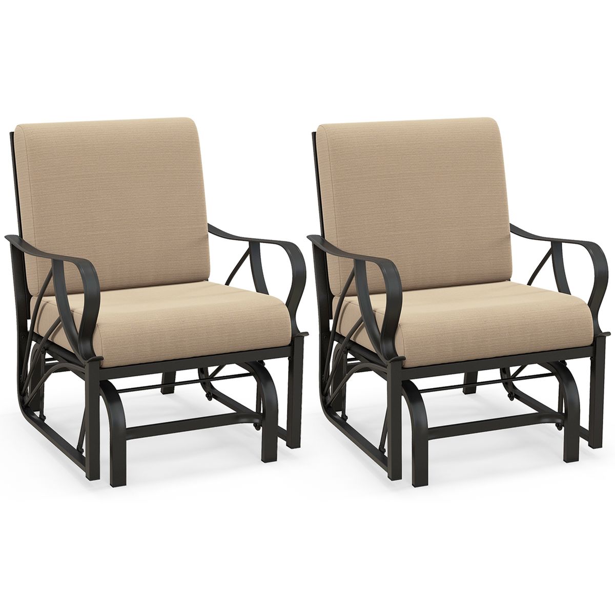 Photos - Rocking Chair Costway Smooth Gliding Patio - 2PCS 2*NP11170CF (1- or 2-Pack)