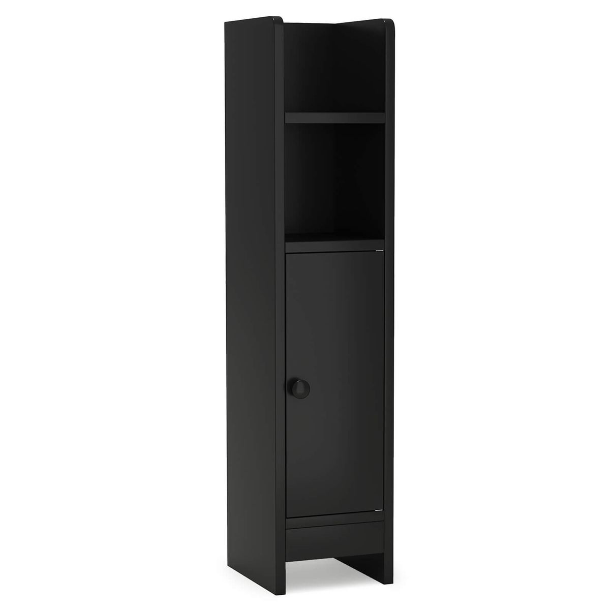 Photos - Wardrobe Costway Bathroom Storage Cabinet with Adjustable Shelf - Black HCST08311 