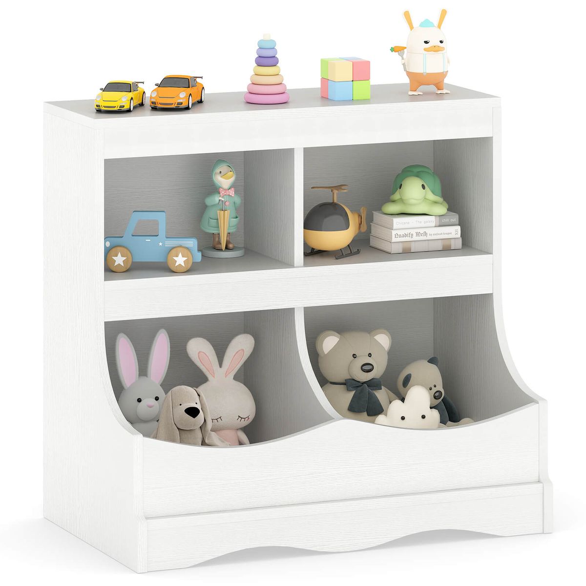 Photos - Wardrobe Costway Kids Toy Storage Organizer for Toys and Books - White HCST11505 