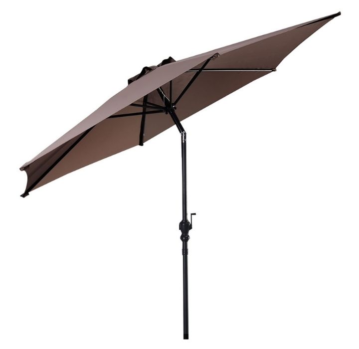 Photos - Parasol Costway Market Steel 10-Foot Tilt Patio Umbrella - Beige OP2807BE-UNTIL