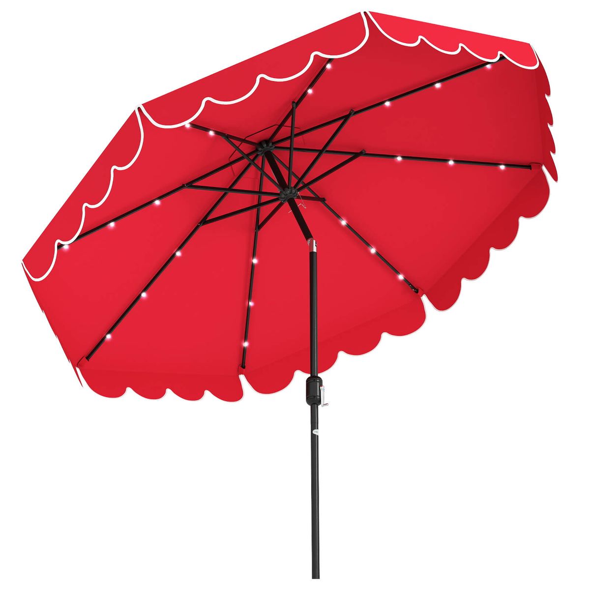 Photos - Parasol Costway Patio Umbrella  - 9.3ft Umbrella Red w/ Lights HCST07862 (With or Without Solar Lights)