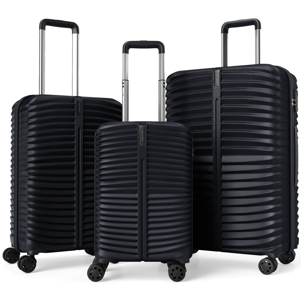 Photos - Luggage Costway Hardside   - Black HCST11516 (3 Piece Set)