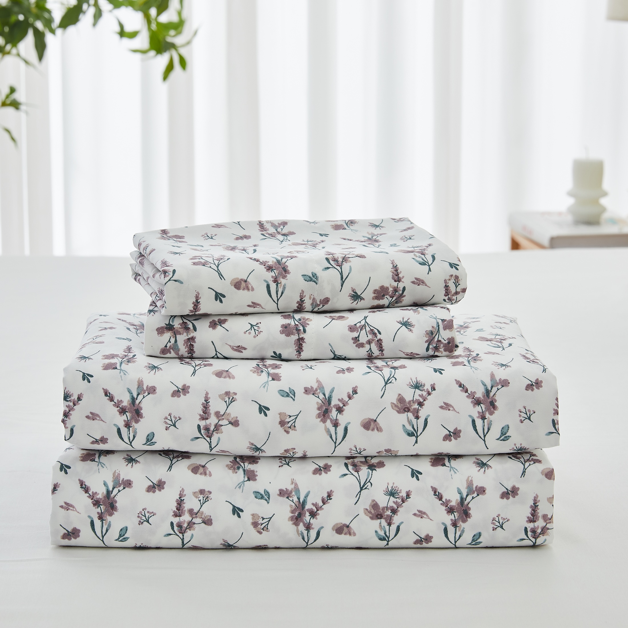 Photos - Bed Linen Kathy Ireland Kathy Ireland Extra Soft Printed Sheet Set  - Twin / Spring Blossom 1293TWSPBLO(4 Pieces)