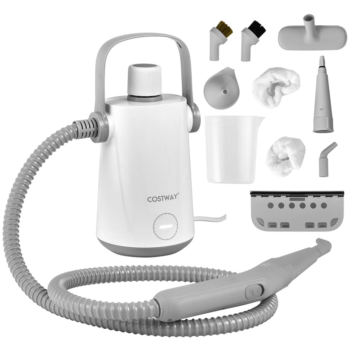 Photos - Steam Cleaner Costway 1000W Multifunction Portable Hand-Held  with 10 Accessories - Cleaner -gr ES10095US-GR 