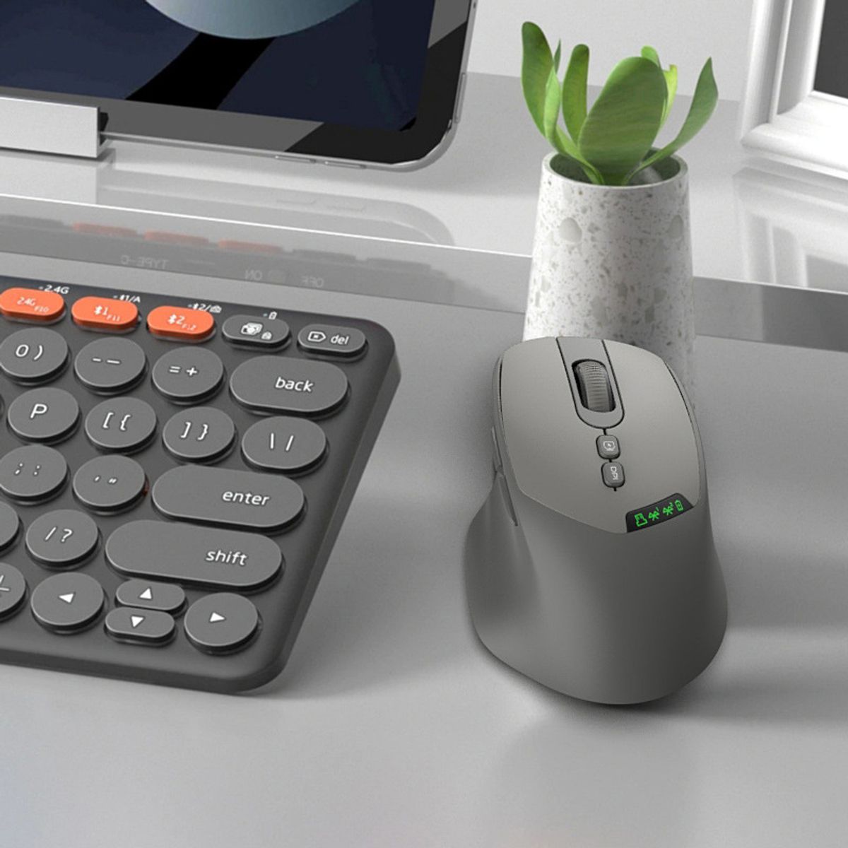 Photos - Mouse Private Label 2.4G+BT Dual Mode Wireless - Dual Mode Wireless - Grey 3PX-BTMOUSE-GRY