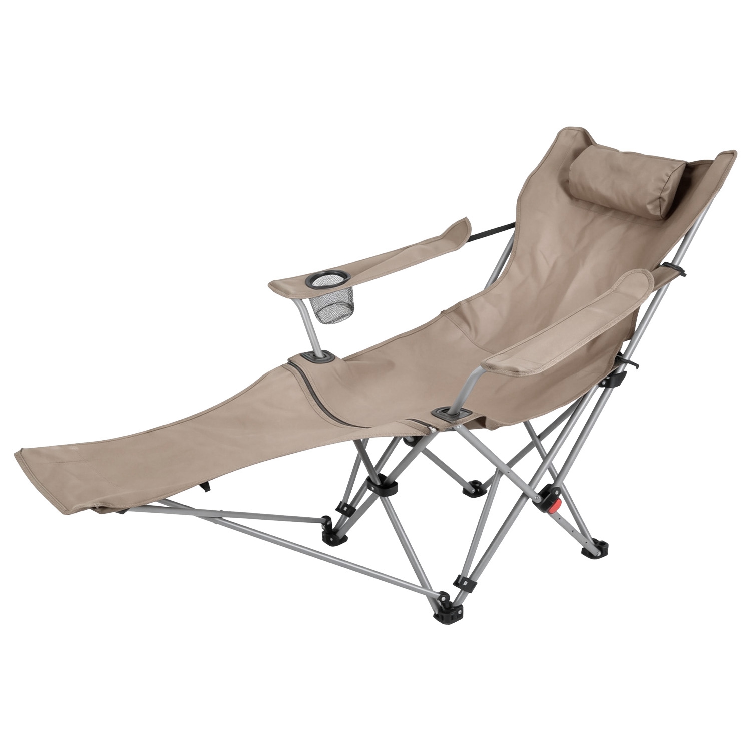Photos - Garden Furniture LakeForest Reclining Camping Chair with Footrest - Khaki HGCAMPINGCHAIRGPCT5644(KHAKI)