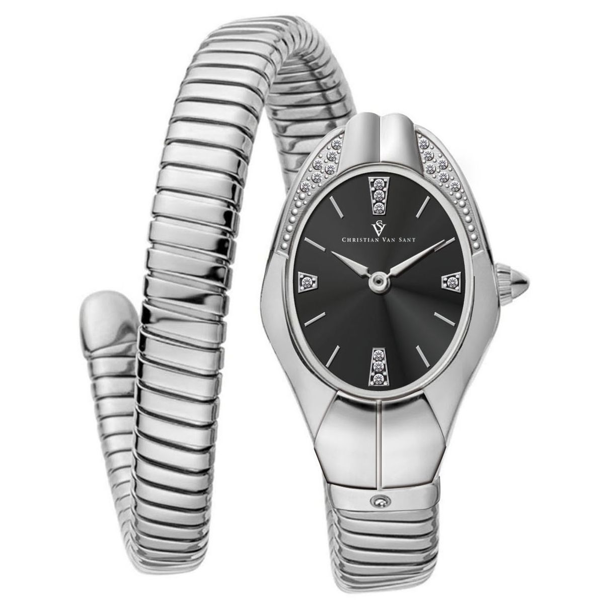 Photos - Wrist Watch Christian Van Sant Christian Van Sant Women's Naga Watch - CV0880- Black Dial CV0880