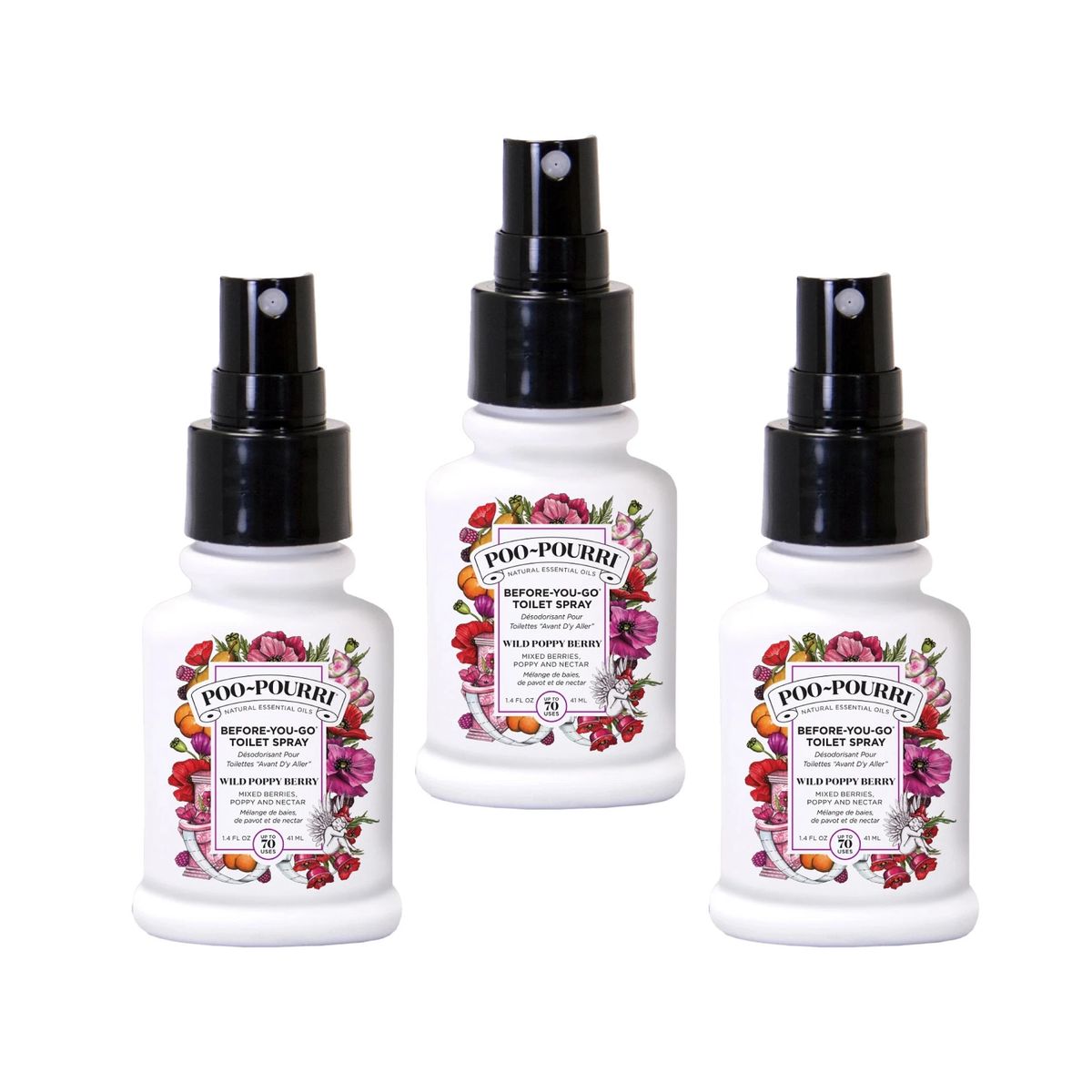Photos - Air Freshener Poo-Pourri Poo-Pourri Before You Go Toilet Spray - Wild Poppy Berry -3(3-Pack)