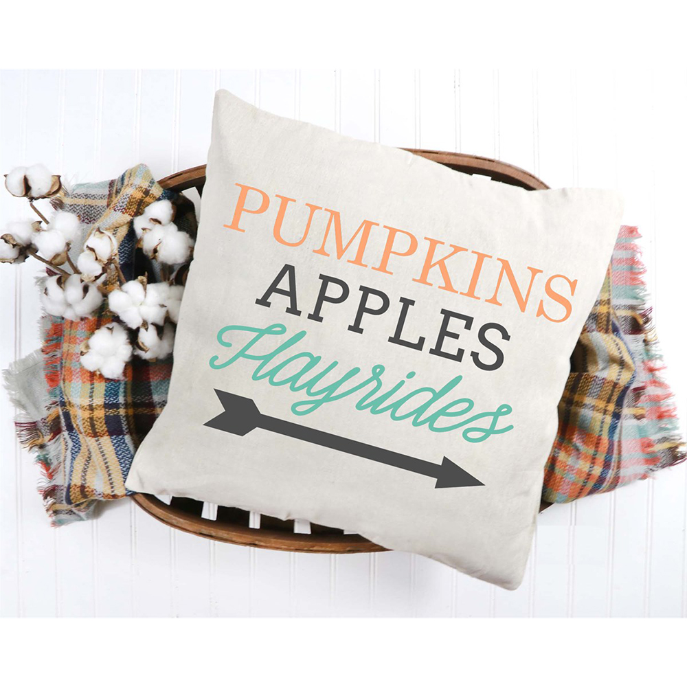 Modern Farmhouse Fall Pillow Covers - #13 Pumpkins Apples Hayrides