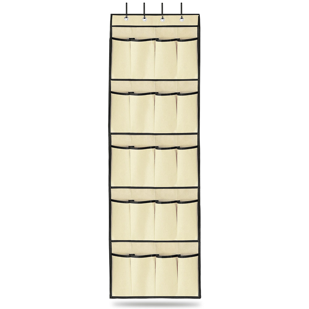 Kids' Over-the-Door 20-Pocket Shoe Rack Organizer - Beige