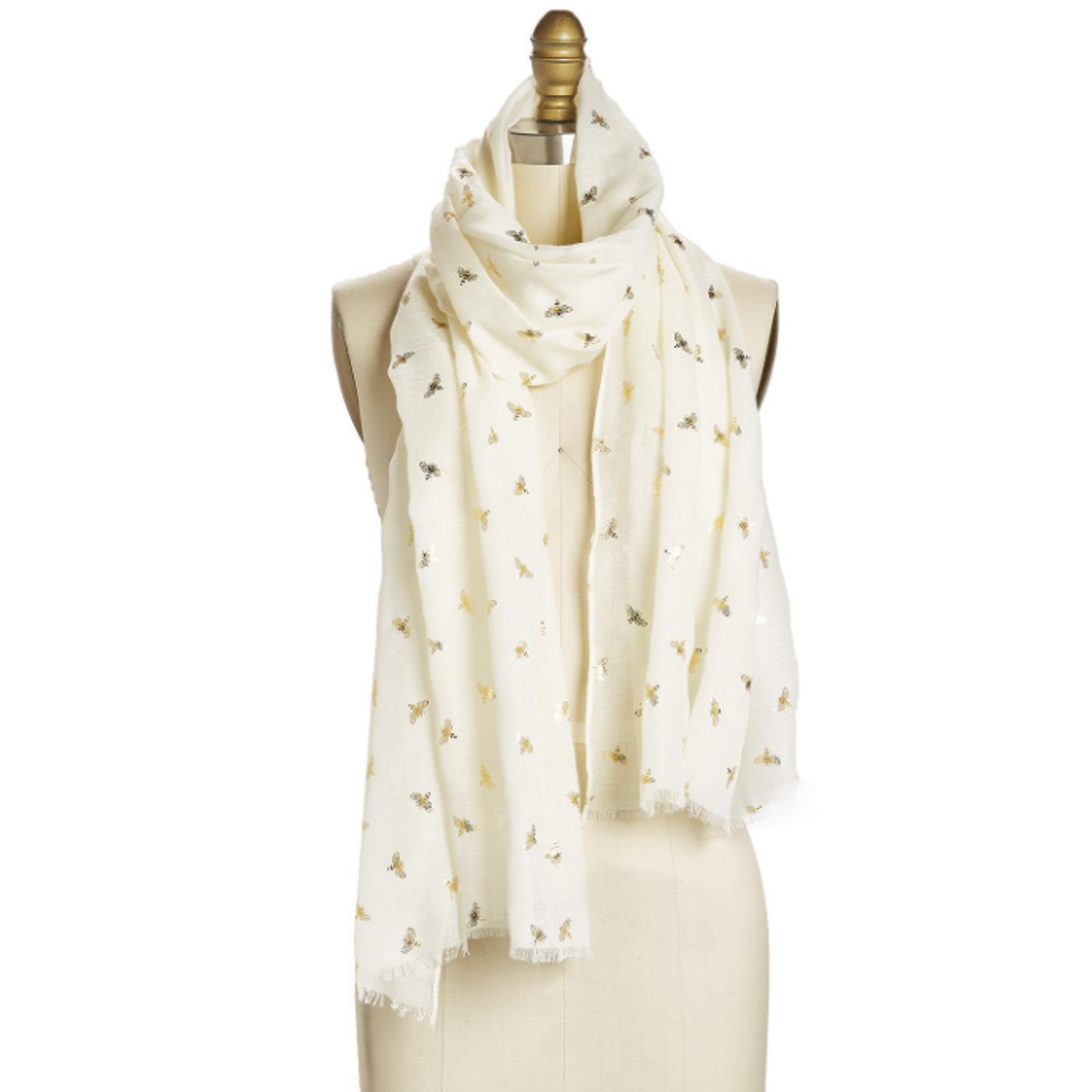 Betsy Bee Scarf - Cream Bee Scarf