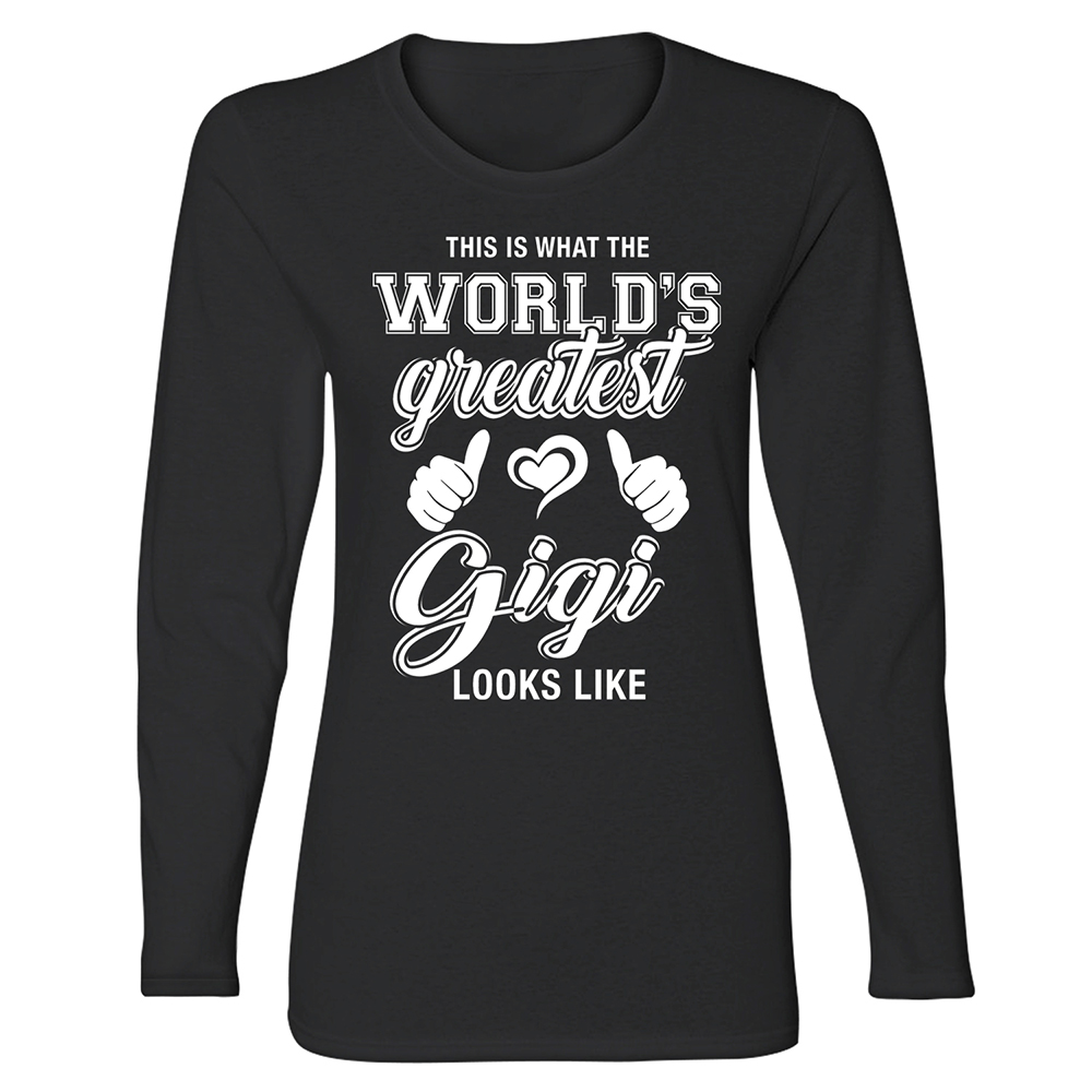 Greatest Blessings Mother's Day Long Sleeve Shirt - World's Gigi - Black / M