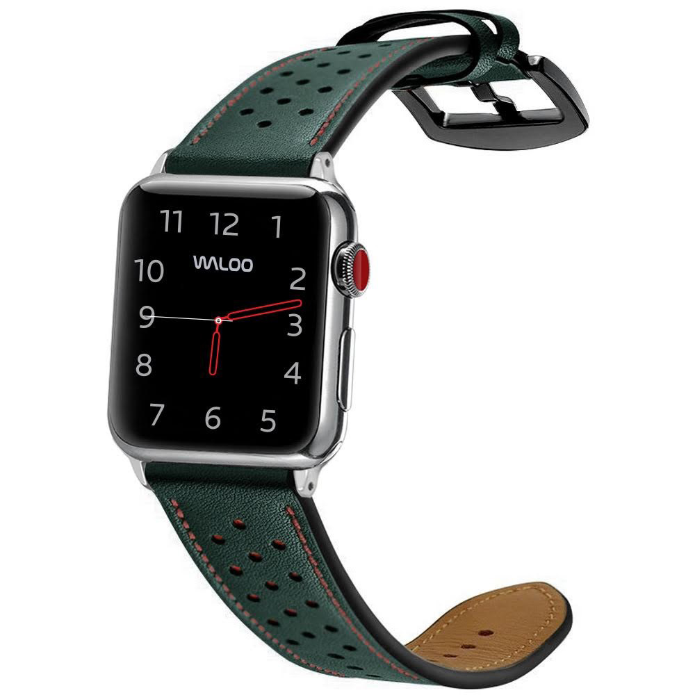Waloo Breathable Leather Band for Apple Watch - 38/40/41mm-Green