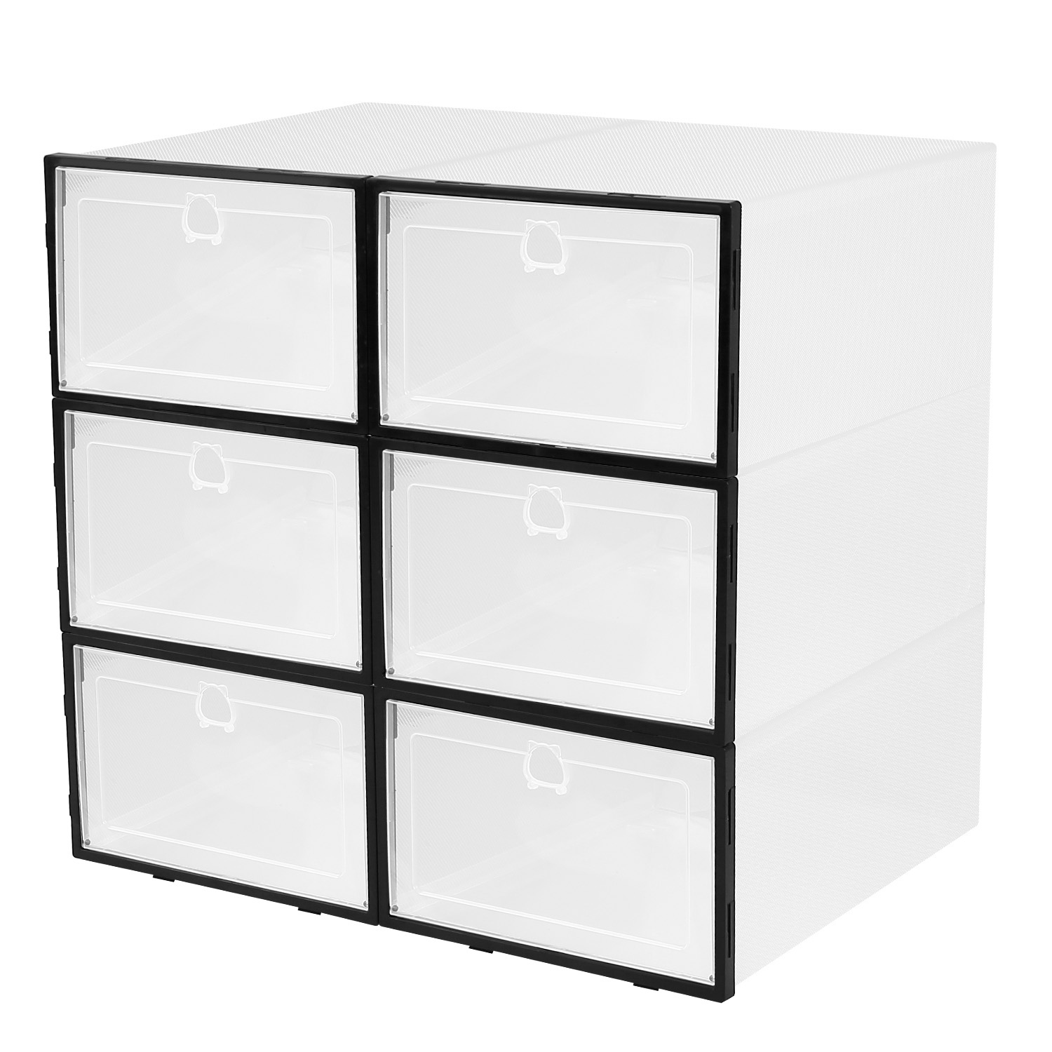 NewHome™ 6-Drawer Opaque Shoe Bin - Black