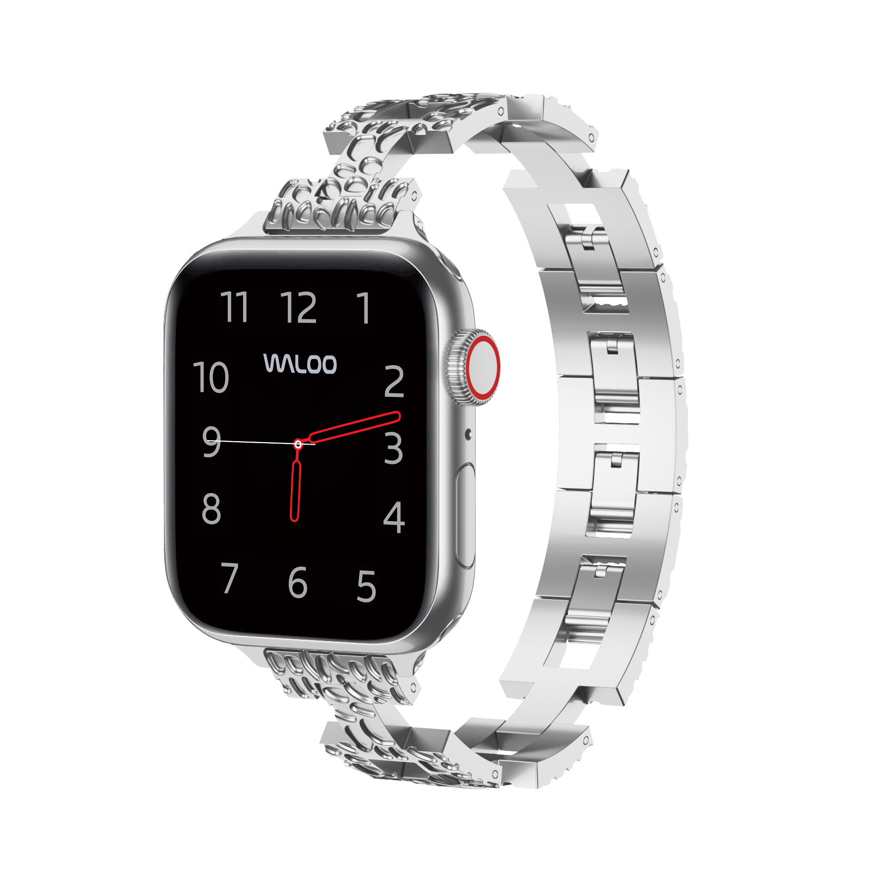Photos - Watch Strap Waloo Waloo Pebble Style Watch Band for Apple Watch - Silver 42/44/45MM SI