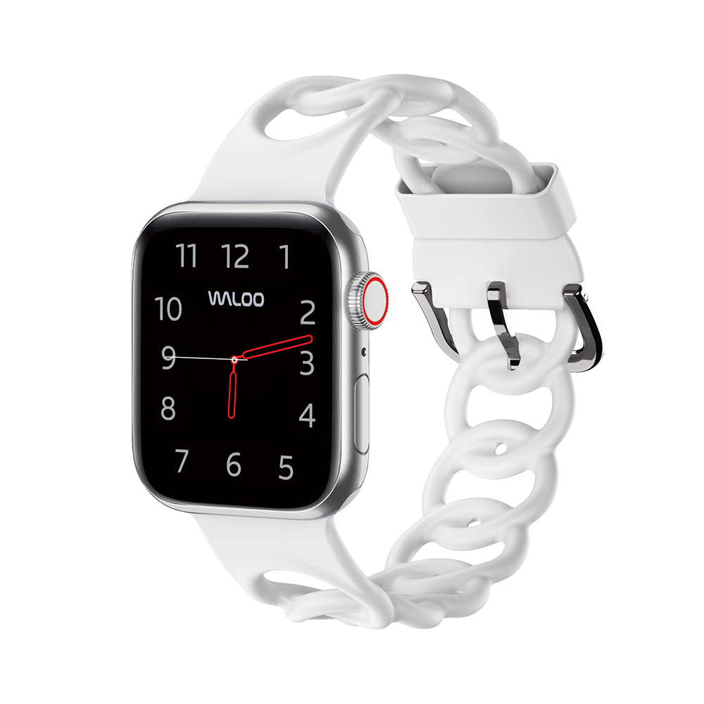 Photos - Watch Strap Waloo Waloo Silicone Link Looped Band for Apple Watch - 38/40/41MM - White