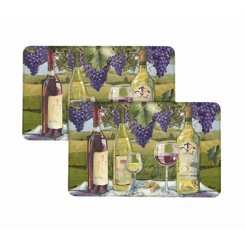 Photos - Office Chair Mat Bibb Home Bibb Home® Anti-Fatigue Cushioned Kitchen Mat - Wine & Grape - 1-Pack 5481WINGP1PK(1 or 2-Pack)