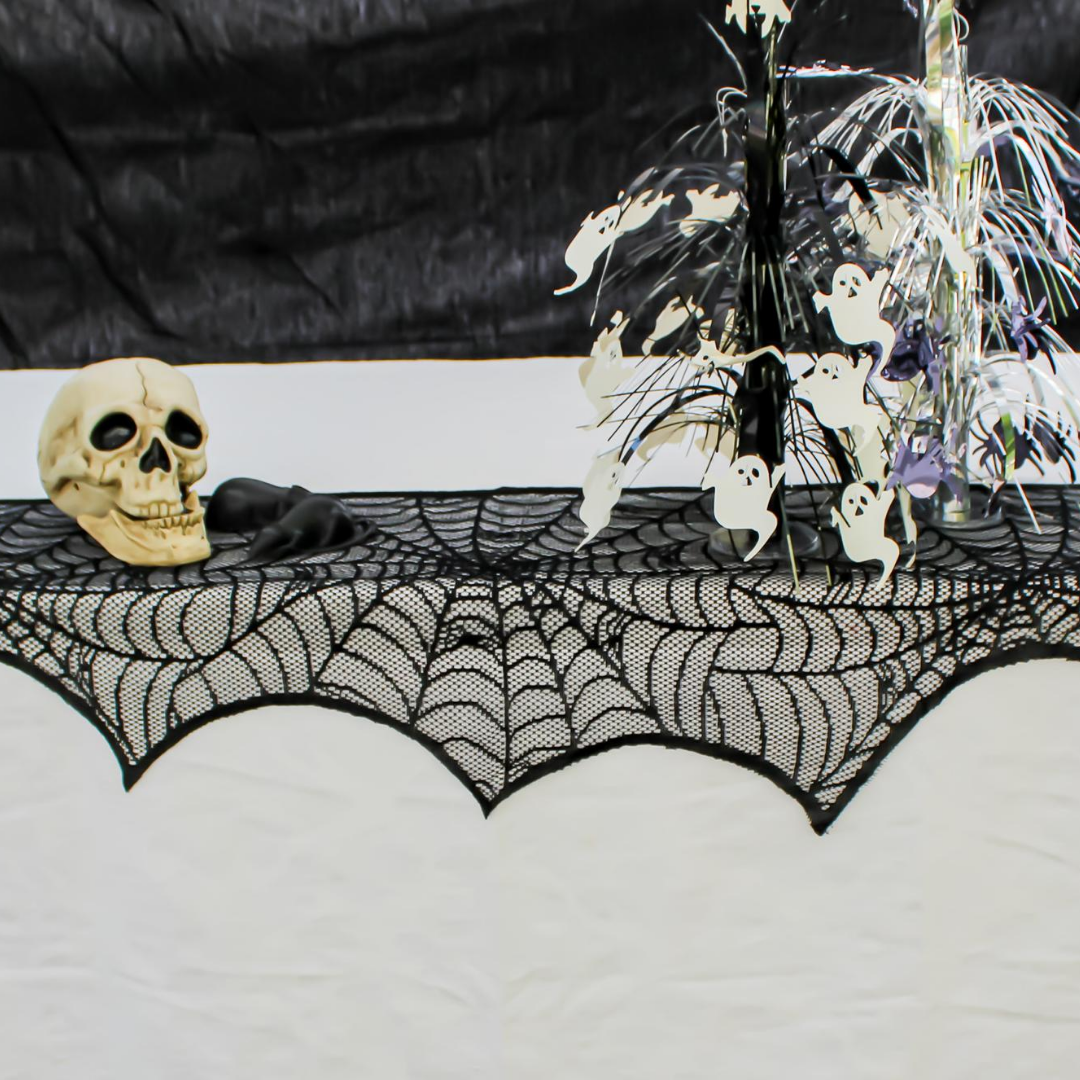Halloween Lace Coverings - mantel scarf