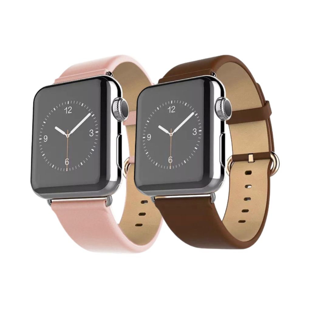 Photos - Watch Strap Waloo Waloo® Leather Grain Band for Apple Watch  - 42mm - Pink / N(2-Pack)