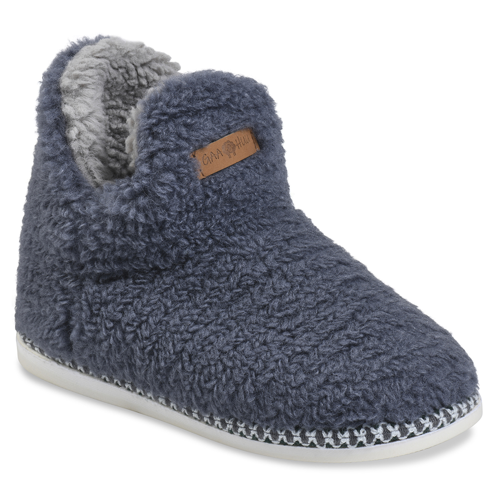 Women's Berber Slip-on Slipper Boot - denim small