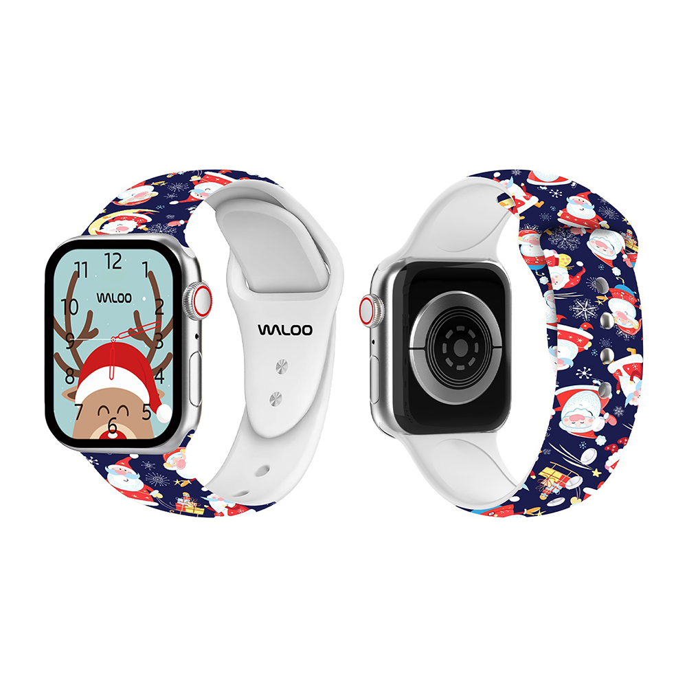 Christmas/Holiday Fun Themed Apple Watch Bands - Navy Santa 38/40/41 MM