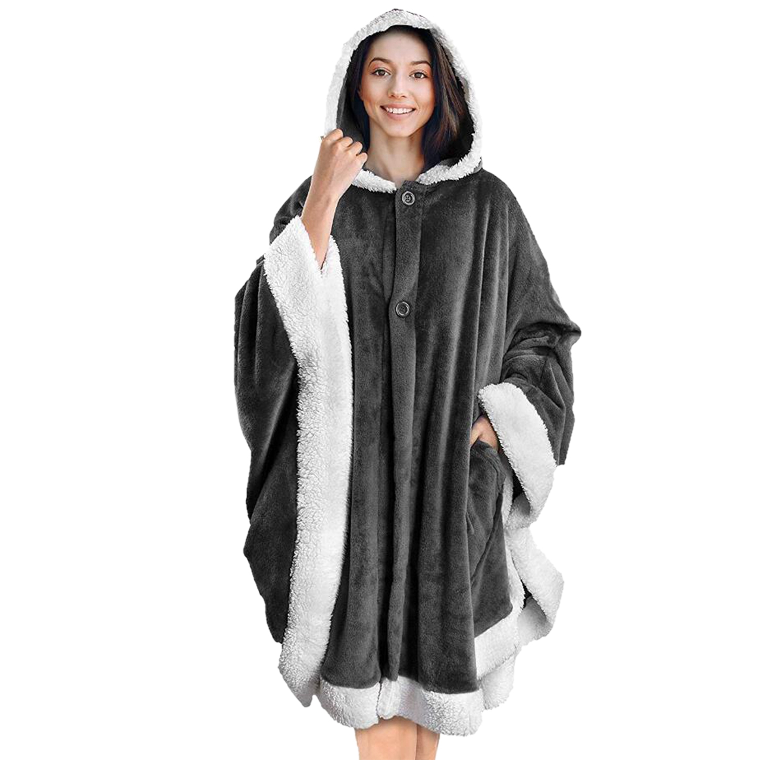 Photos - Robe N'POLAR N'Polar Wearable Hoodie Blanket Wrap - N'Polar Wearable Hoodie Bla