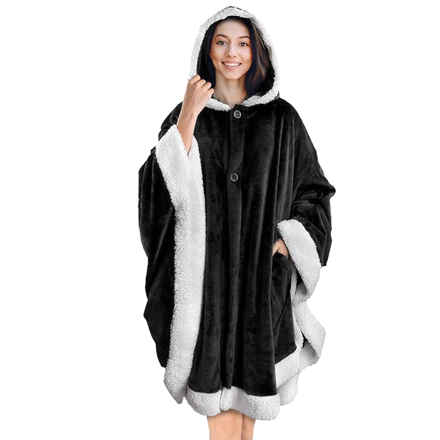 Photos - Robe N'POLAR N'Polar Wearable Hoodie Blanket Wrap - N'Polar Wearable Hoodie Bla