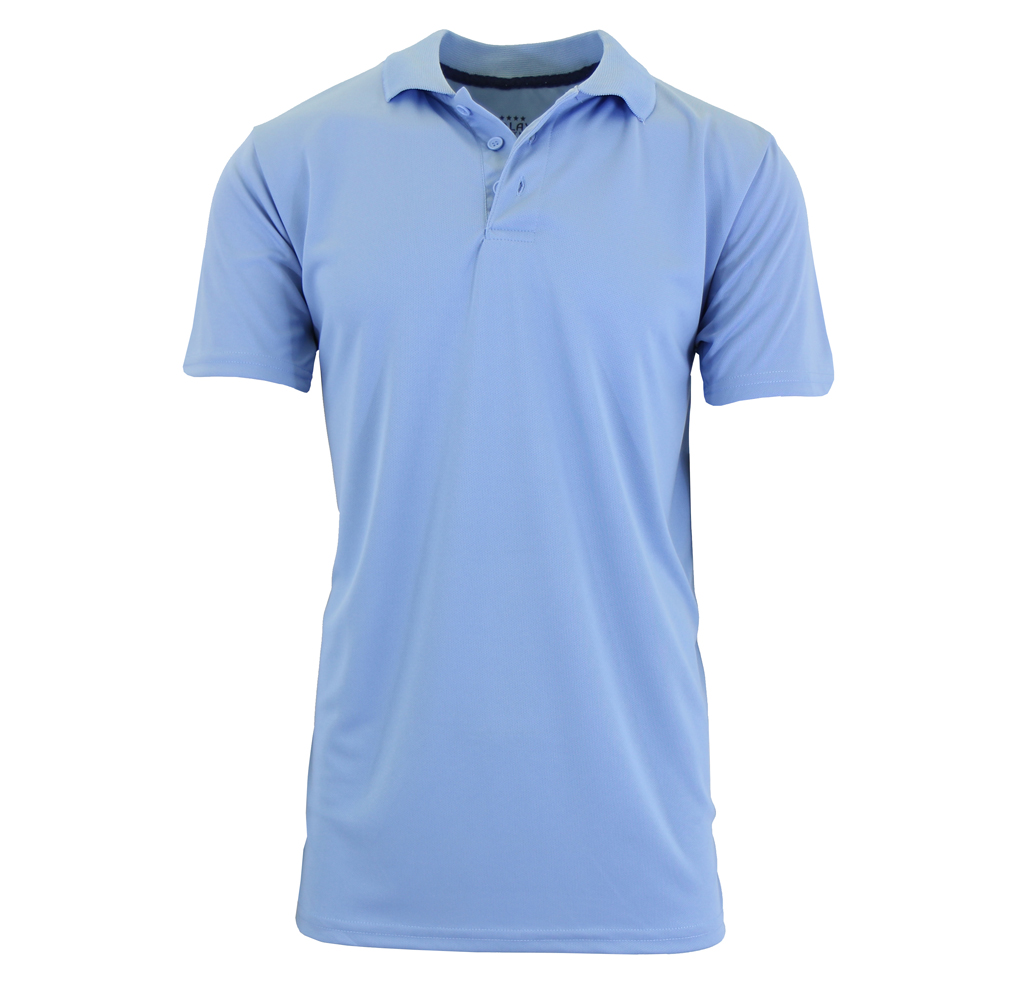 Men's Moisture-Wicking Polo Shirt - Light Blue - Small